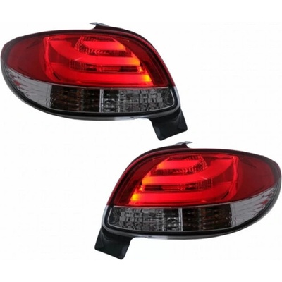 KITT LED zadné svetlá vhodné pre Peugeot 206 HatchBack 3 / 5 Door 10.1998-2004 Červená Biela