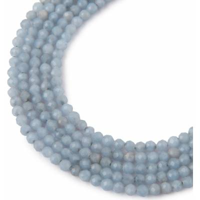 Koráliky z minerálu Modrý angelit 3mm brúsené - 18 cm
