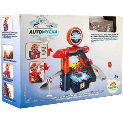 Teddies Automyčka + auto měnící barvu s doplňky v krabici 29x20x9cm