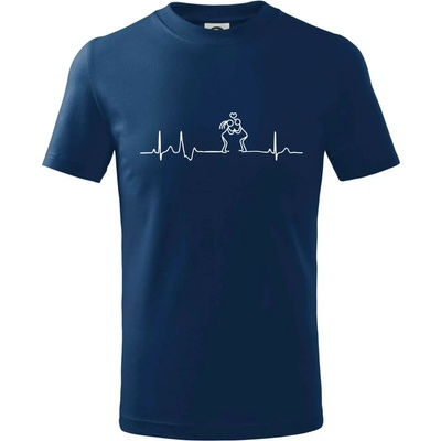 EKG zamilovaný pár tričko dětské bavlněné Půlnoční modrá