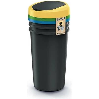 Compacta R Flap Set Odpadkový kôš recyklovaný čierny, 3 x 25 l