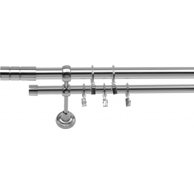 Dekodum Dvouřadá Garnýž Cylinder 25/19 mm ocelový efekt 320 cm