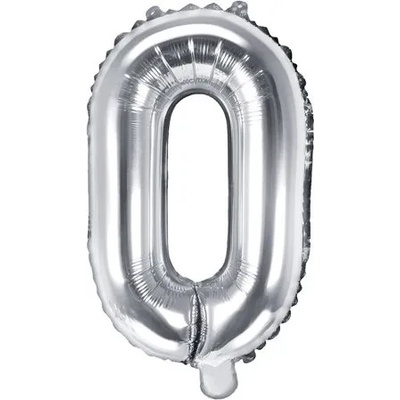 PartyDeco Балон от фолио Mini - Буква О 35см сребърен