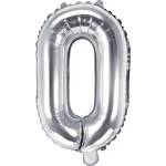 PartyDeco Балон от фолио Mini - Буква О 35см сребърен