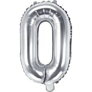 PartyDeco Балон от фолио Mini - Буква О 35см сребърен