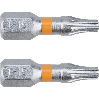Narex Professional Standartní bit s drážkou Torx T15 x 25 mm Orange SUPER LOCK 2 ks