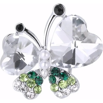 Amparo Miranda Brošňa Motýlik AM34 strieborná