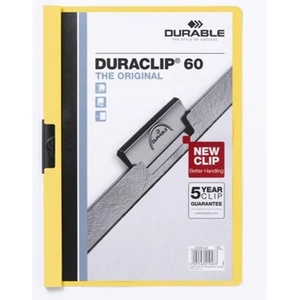 DURABLE Дълготраен Duraclip A4, 60 листа, жълта папка с клипс 220904 (220904)