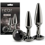  Алуминиеви анални плъгове, елегантен дизайн - Rear Assets Gunmetal Kit (NSTOYS1254)