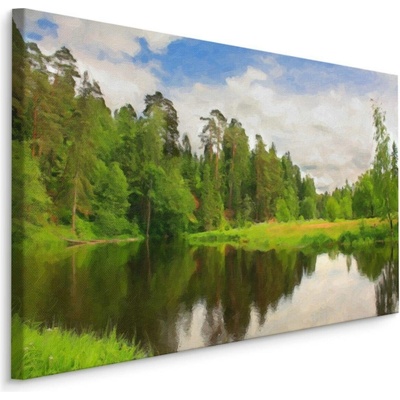 Plátno Lesní Krajina S Jezerem Varianta: 70x50