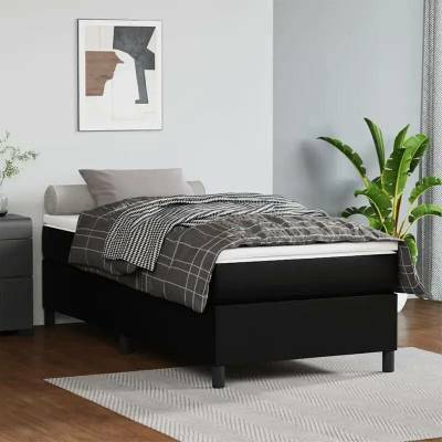 vidaXL 11461.3144584 Boxspring postel s matrací černá umělá kůže