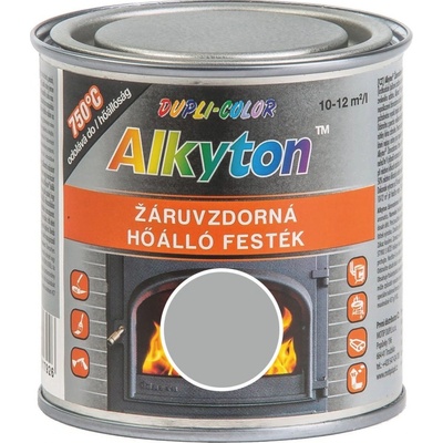 Alkyton žiaruvzdorná farba odolná vysokým teplotám 750°C, 250ml Strieborná