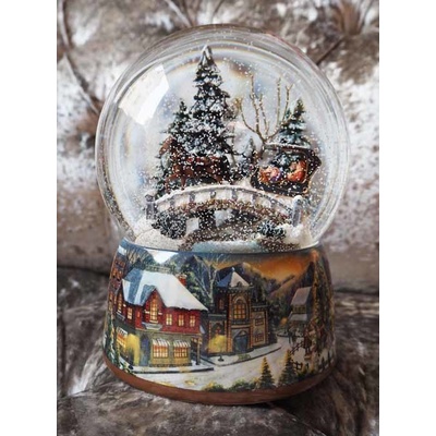 Christmas Sněžící koule s kočárem SP-48040 – Zboží Dáma