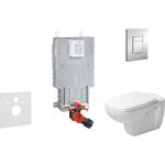 GROHE Uniset - Комплект за стенен монтаж, D-Code тоалетна и седалка, Rimless, SoftClose, бутони Skate Cosmo, хром 38643SET-KK (38643SET-KK)