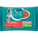 Purina One SterilCat mini filetky s morkou a zelenými fazuľkami s lososom a mrkvou v šťave 48 x 85 g