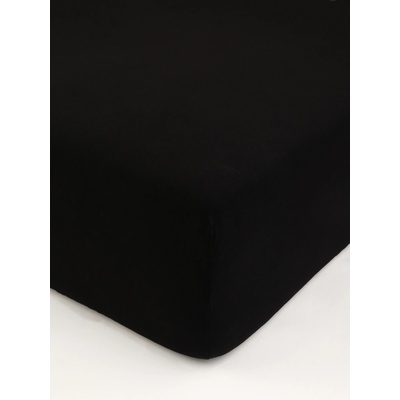 MKLuzkoviny.cz Jersey prostěradlo s elastanem Deluxe černé 90x200