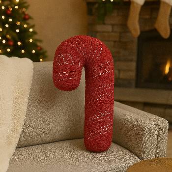 Eurofirany Vianočný vankúš 27x46 cm bordová Polyester UNI