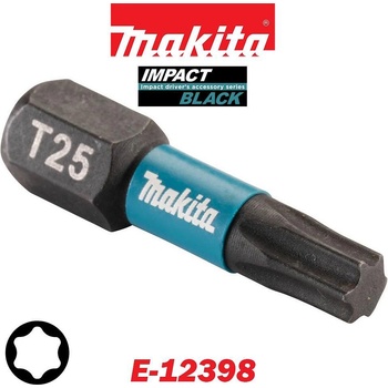 Makita Накрайници T25, 25 мм, 1/4" HEX, Makita E-12398 Impact Black (UNI-09455)