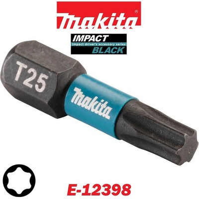 Makita Накрайници T25, 25 мм, 1/4" HEX, Makita E-12398 Impact Black (UNI-09455)