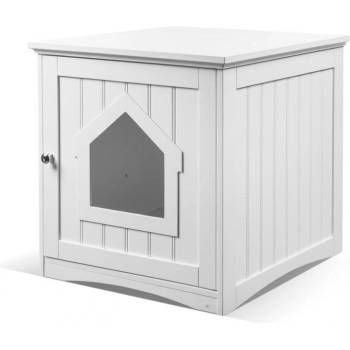 TRIXIE Дървена къщичка за котки Trixie Cat Bath, бяла 49/51/51 cм. , внос от Германия