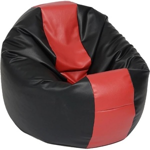 Pufrelax Пуф 330л. , Relaxo XL - Black&Red, Еко кожа, Пълнеж от Полистиролни перли (PUF-G-RXL-PVC-BLRE)