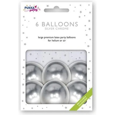 PUKKA PAD Balón, 30 cm, PUKKA PAD, metalická strieborná
