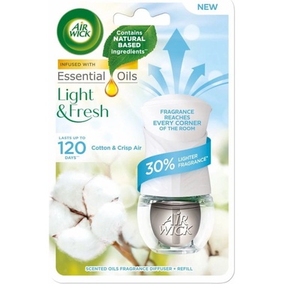 Air Wick Light & Fresh Cotton & Crisp Air elektrický osviežovač vzduchu s náplňou 19 ml