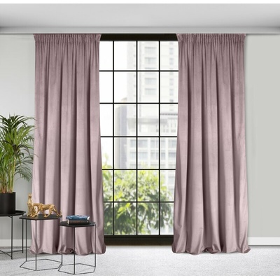 ZÁVES DESIGN91 ROSA NA PÁSKE 140X270 CM PÚDROVO RUŽOVÝ