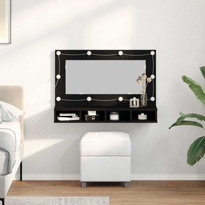vidaXL Шкаф с огледало Черния дъб 90 x 31, 5 x 62 см (862781)