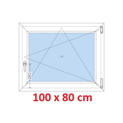 Soft Plastové okno 1000 x 800 mm otevíravé a sklopné Zlatý dub