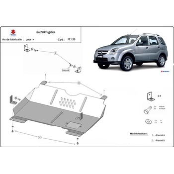 Scut Motor - Румъния Метална кора под двигател suzuki ignis от 2000 до 2003 (73733)
