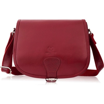 Paolo Peruzzi dámska kožená crossbody kabelka z lícovej kože červená T-39-KRD