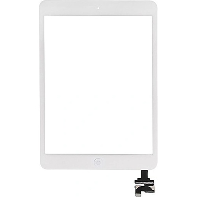 AppleMix Dotykové sklo (dotyková plocha) s konektorom IC a flex s tlačidlom Home Button pre Apple iPad mini / mini 2 (Retina) - biele - kvalita A+