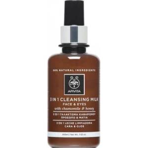 APIVITA Почистващо Мляко 3 в 1 Лице и Очи лайка и мед , Apivita Cleansing Milk 3 In 1 For Face & Eyes Chamomile - Honey 200ml