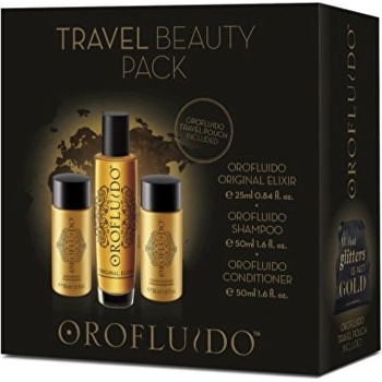 Orofluido Beauty Elixir olej a sérum na vlasy tekuté zlato Elixir 25 ml + šampon 50 ml + kondicionér 50 ml + sáček dárková sada