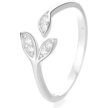 DELIS Регулируем пръстен, сребро 925, jw1344, модел "опашка", родиево покритие (jw1344)