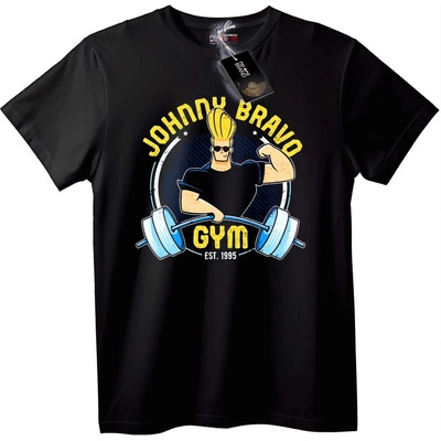 NOONEBRAND Тениска Johnny Bravo фитнес 1995 - 4XL, White