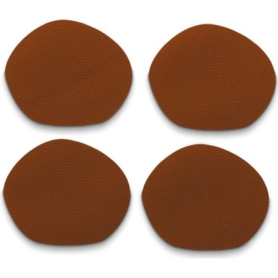KELA Podtácky Stone PU kůže hnědá 4 kusy 12,0x10,0x0,2cm KL-12654