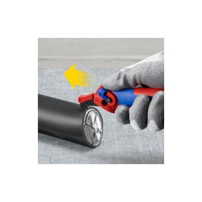 KNIPEX Инструмент за заголване на кабели, за изолация до 7мм, синьо-червена ръкохватка 145мм, с водач, - K1650145SB (K1650145SB)