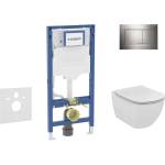 Geberit Duofix - Комплект за стенен монтаж, тоалетна и седалка Tesi, бутон Sigma20, хром SANI11CD1121 (SANI11CD1121)