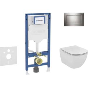 Geberit Duofix - Комплект за стенен монтаж, тоалетна и седалка Tesi, бутон Sigma20, хром SANI11CD1121 (SANI11CD1121)