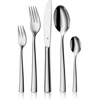 WMF Philadelphia cutlery set for 6 people, 30 pieces, monobloc knife, Cromargan stainless steel polished, shiny, dishwasher safe - 1166916040