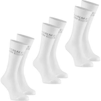 Calm B DLHÉ ponožky 3-PACK BIELE