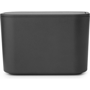 Brabantia Кошче за отпадъци за баня Brabantia MindSet 1005688, Минерално покритие, Люлеещ се капак, Тъмносив (1005688)