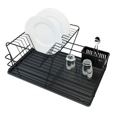 СУШИЛНИК ЗА СЪДОВЕ 2 НИВА ЧЕРЕН МАТ 47x32x24СМ (sm005-b)