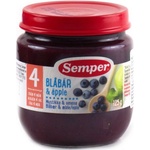 Semper Плодово пюре Semper - Боровинка и ябълки, 125 g (9620) - baby