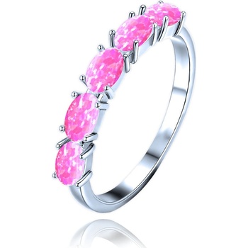 Minet JMAS0295PR Stříbrný prsten s růžovými opálky