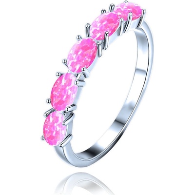 Minet JMAS0295PR Stříbrný prsten s růžovými opálky