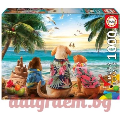 Educa Пъзел educa 20291 - 1000 части - Кучета на плажа (edu20291)