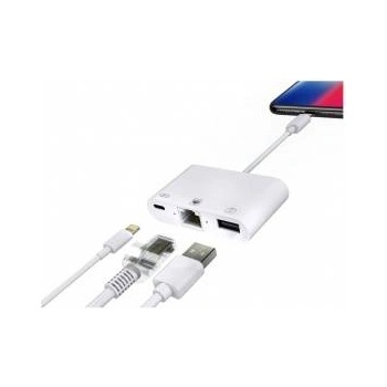 MicroConnect LIGHTNING HUB - iPhone / iPad Lightning - RJ45 + Power Adapter with Lightning Connector